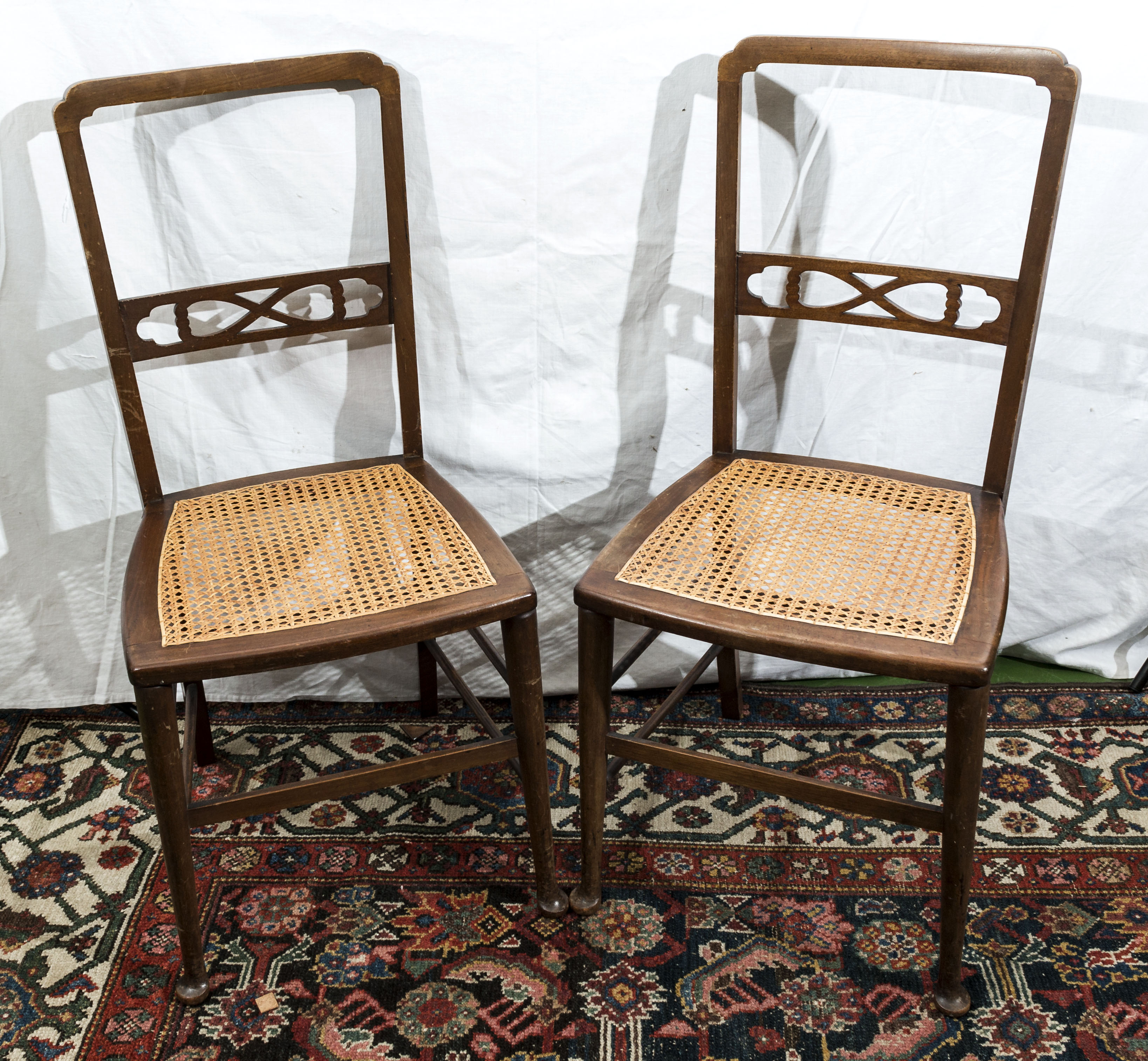 A pair of Edwardian bedroom chairs