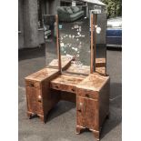 A deco walnut dressing table