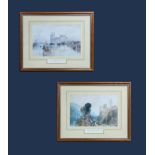 A pair of framed prints