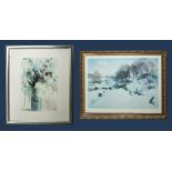 Two large framed prints