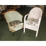 Two Lloyd Loom style chairs