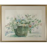 A large signed limited edition print 'A basket of flowers' #254/275