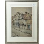 A framed print 'Mitre House, Salisbury'