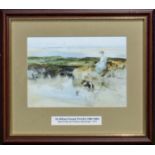 A small framed William Russell Flint print 'Sand Pools and Rocks Bamburgh 1919'