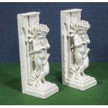 Two Parian ware type bookends