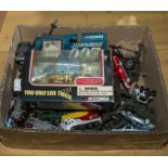 A box containing die cast model vehicles