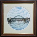 A framed proof print by Robert Pattison 'Around the Tyne'