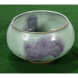 A Song dynasty style bowl, turquoise/purple glaze