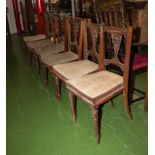 A set of six Victorian dining chairs