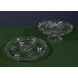 Two glass cake stands