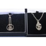 Two silver Rennie Mackintosh pendants