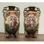 A pair of Victorian pottery vases