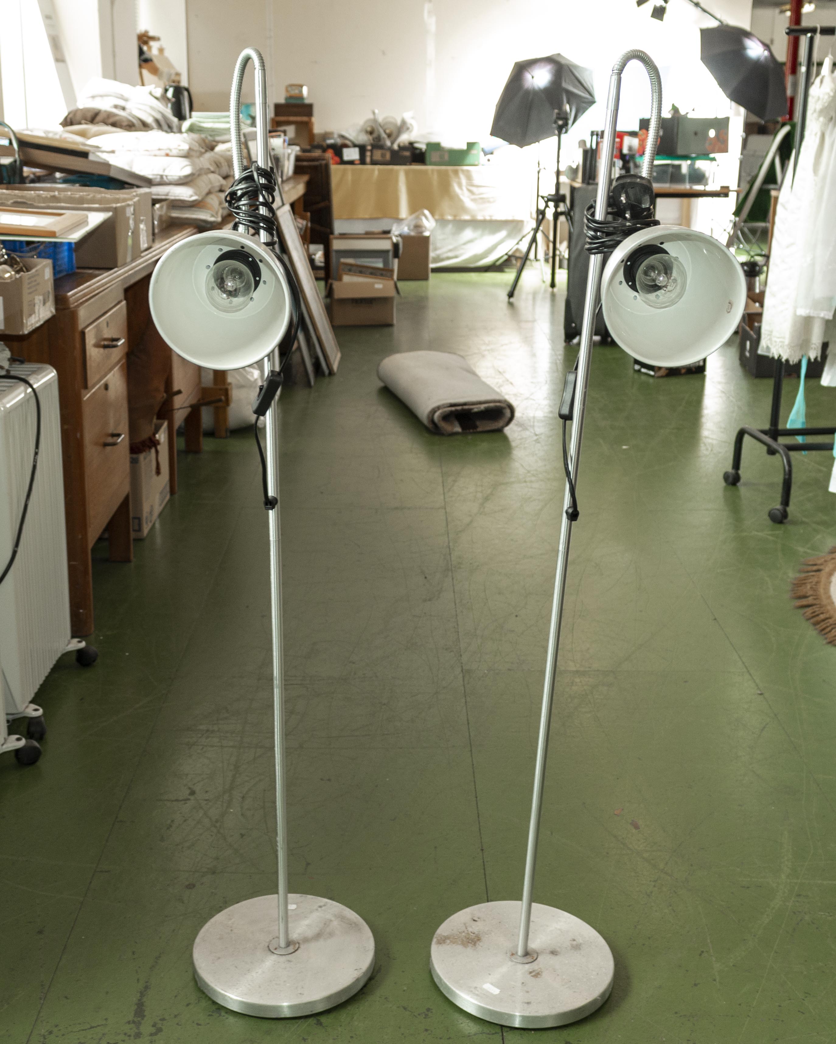 Two standard lamps