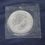 A British silver two pound piece