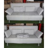 A pair of bed settees used for display purposes only