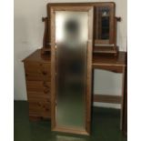 A pine framed mirror