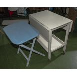 A tea trolley and a folding table