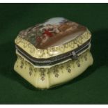 A painted porcelain casket