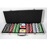 A poker set in aluminium case