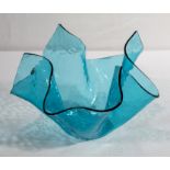 A glass handkerchief vase