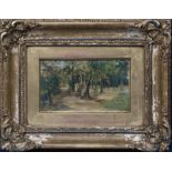 A small gilt framed oil on board, title to reverse 'Wanstead Flats London August 1903' signed Yuile.