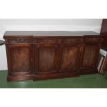 A good quality mahogany 4 door breakfront sideboard 20th century.