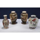 Four Oriental vases