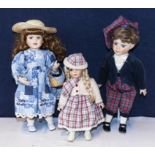 Three collector's dolls