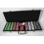 A poker set in aluminium case