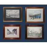 Four framed pictures