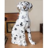 A large pottery dalmation dog