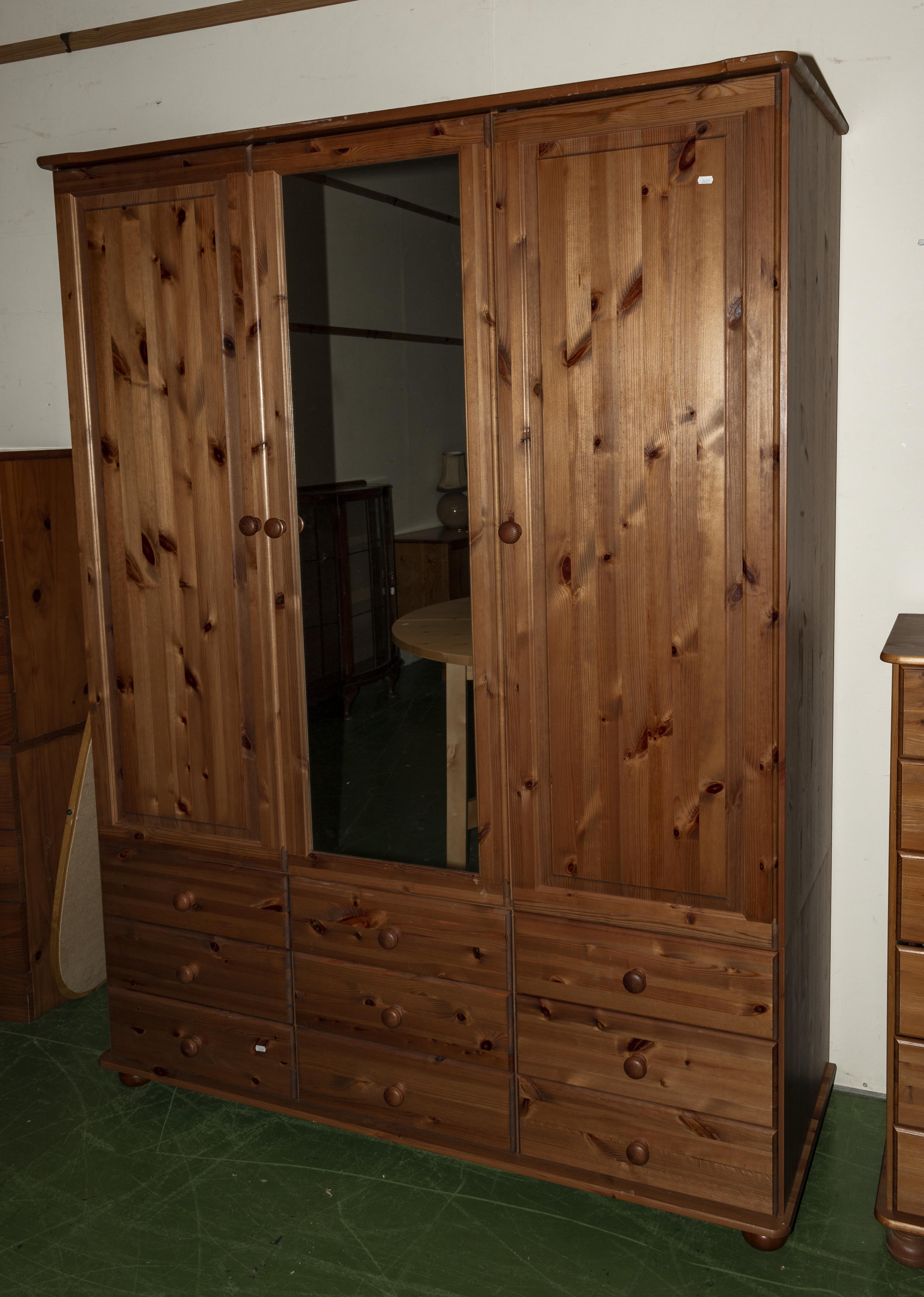 A pine wardrobe