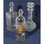 Three glass decanters