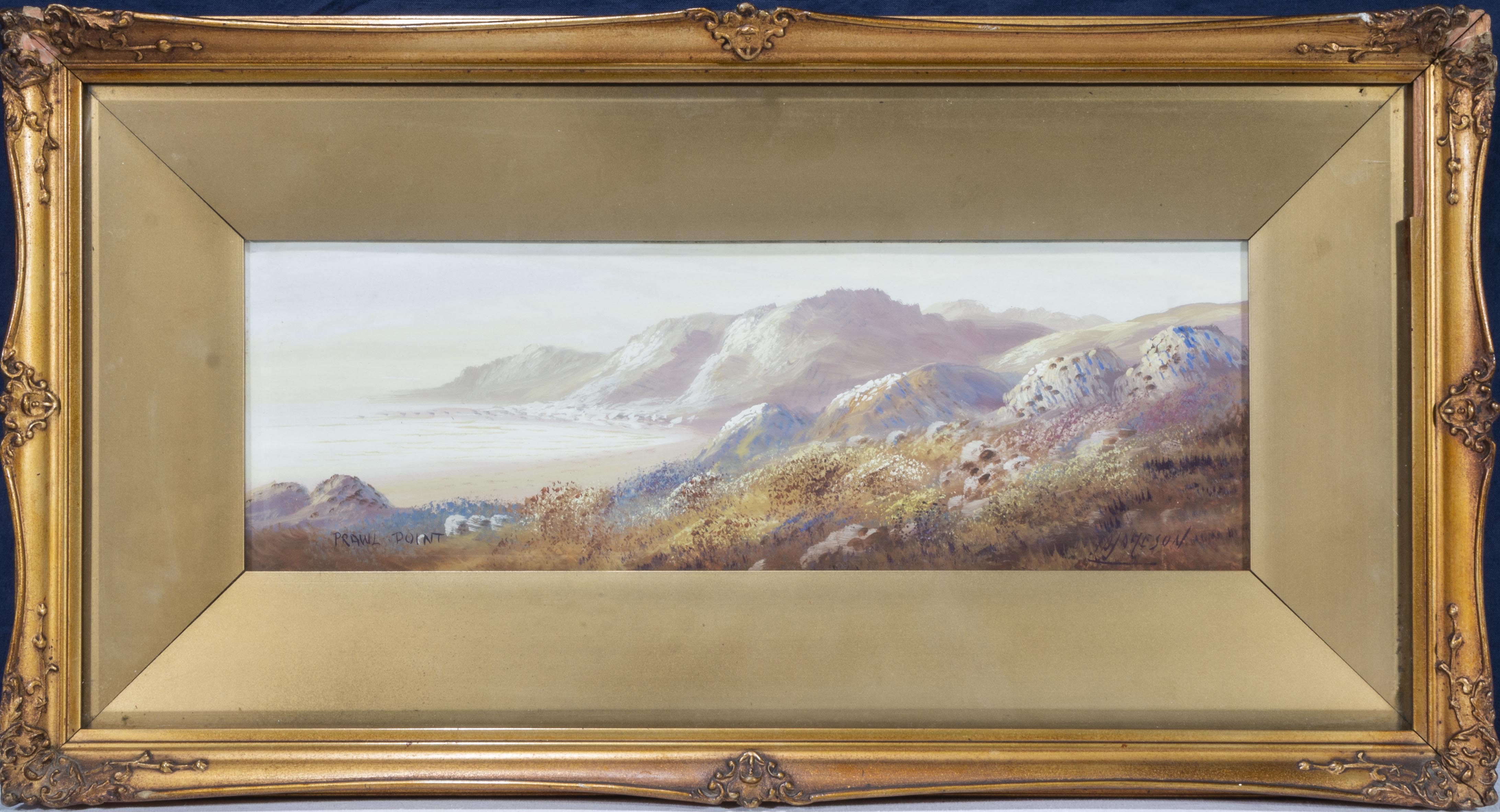 I A Jameson - A pair of gilt framed oils depicting Prawle Point Devon, signed. Image size 12cm x - Bild 2 aus 3