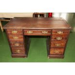 A late Victorian double pedestal desk.