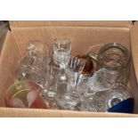 A box containing glassware