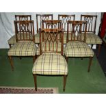 A set of 8 very good quality Georgian style chairs in very good condition with Abraham Moon lime
