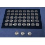 Large collection of clad Kennedy 1/2 dollars 1971-2016, uncirculated Philadelphia Mint 43 coins