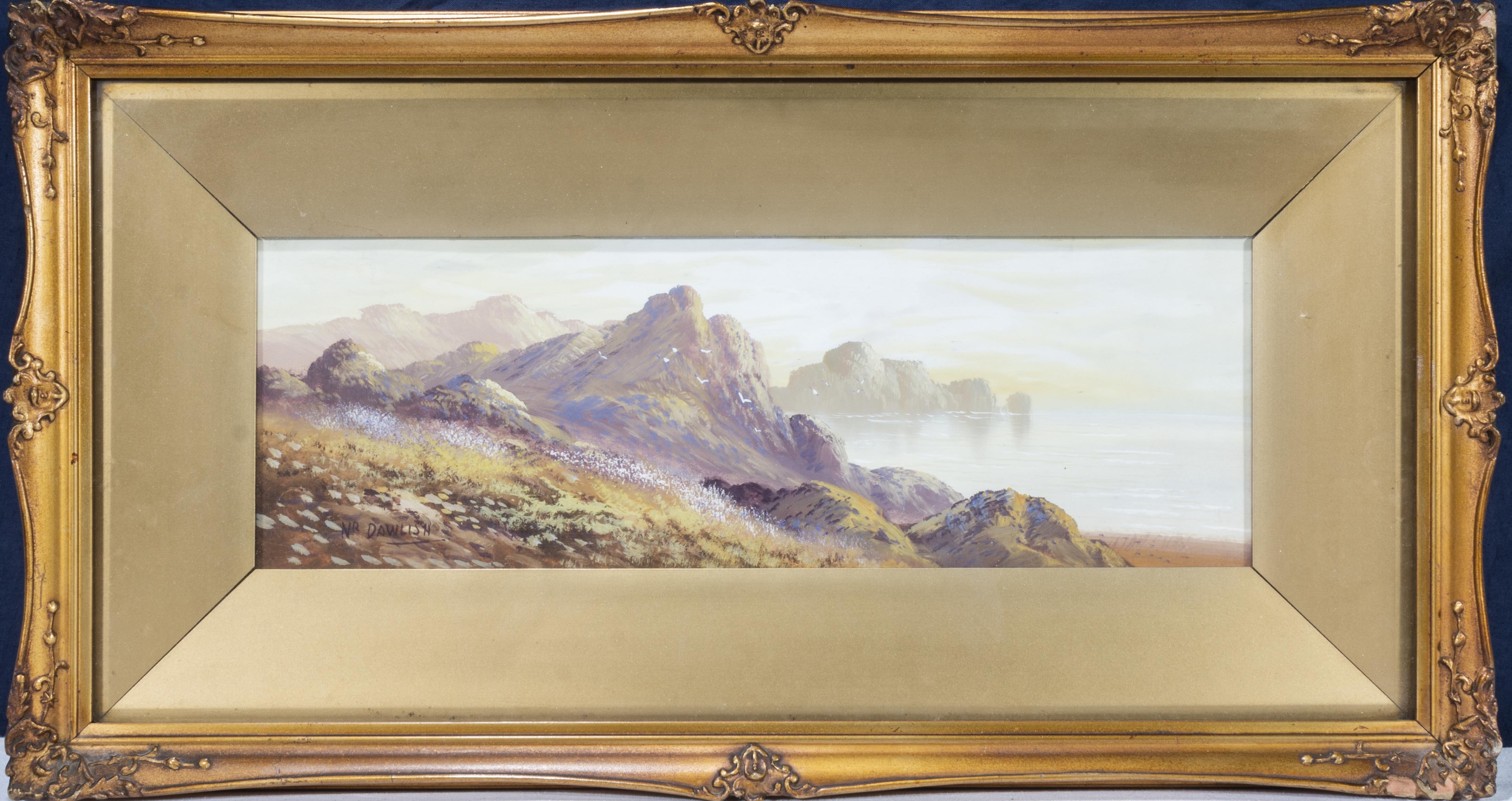 I A Jameson - A pair of gilt framed oils depicting Prawle Point Devon, signed. Image size 12cm x - Bild 3 aus 3