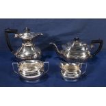 A four piece silver plated tea service