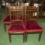 Four Edwardian dining chairs