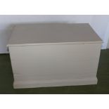 A painted pine linen box