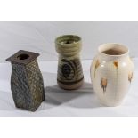 Three art pottery vases