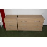 A chest of drawers and a matching bedside cabinet