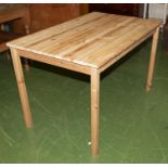 A pine kitchen table