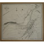 A framed map of Hawick