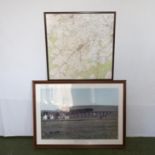 A framed print of Shankend viaduct and a framed map