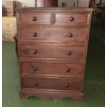 A chest of drawers two over four