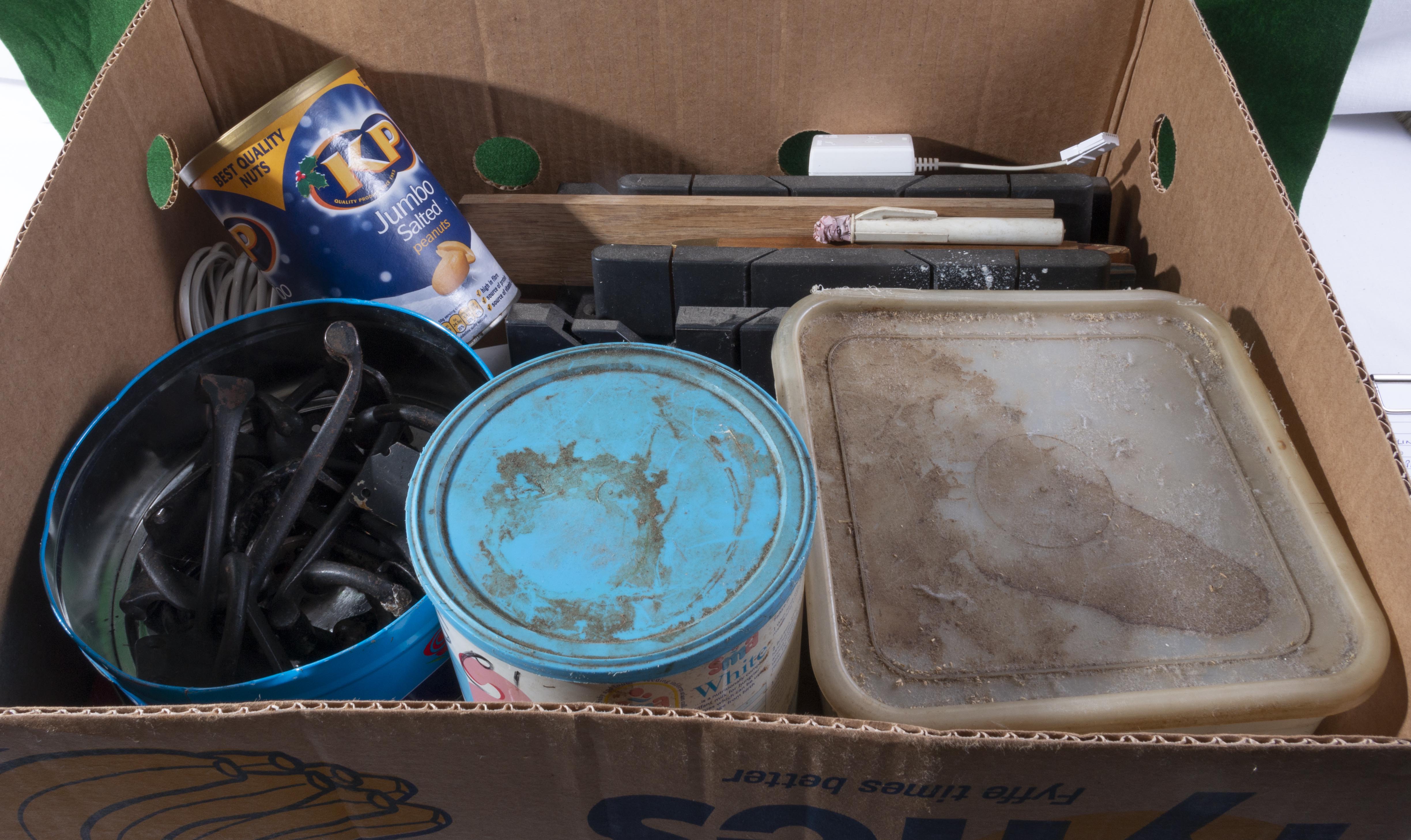 Box of tools and fixings