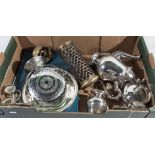 A selection of silver plated ware